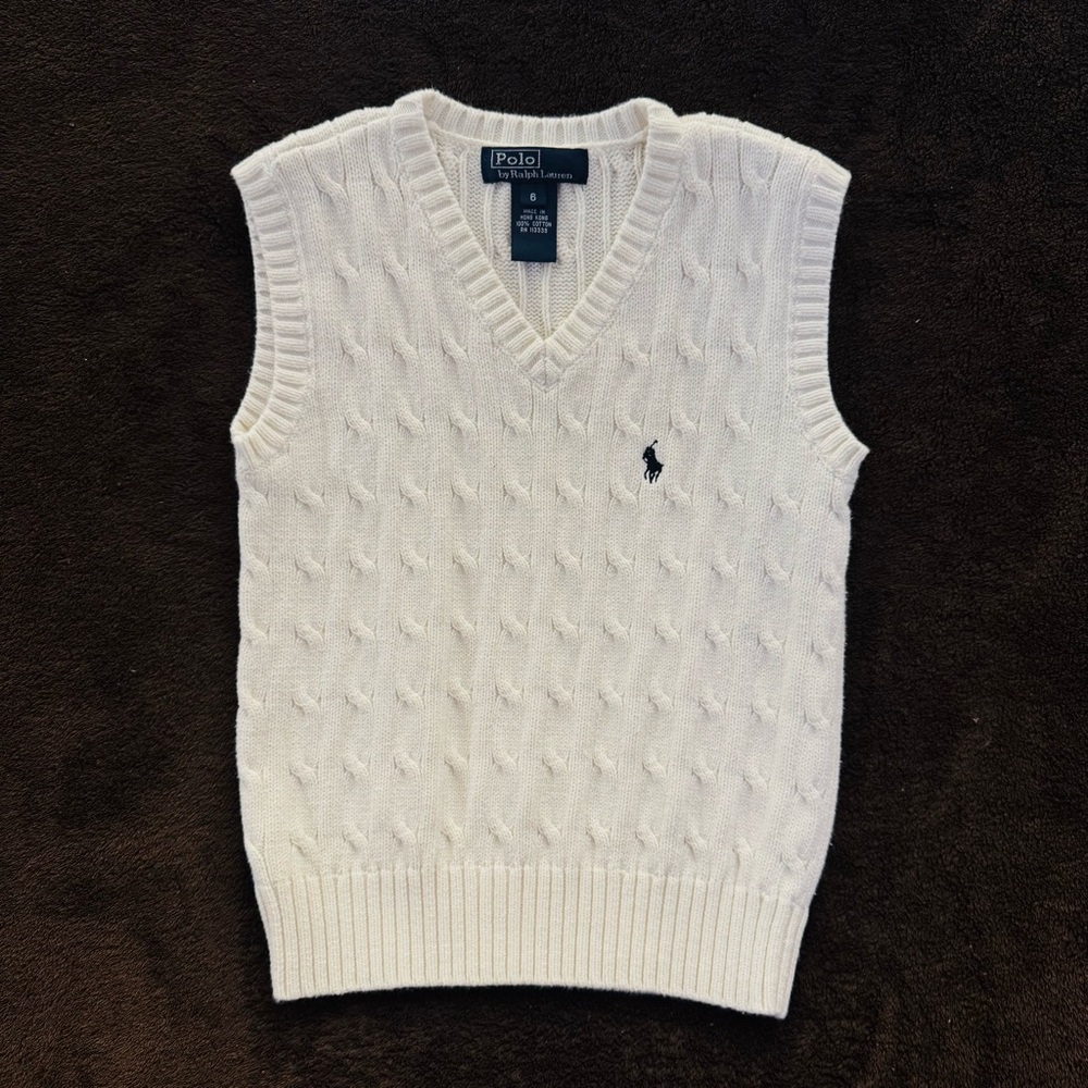 Ralph Lauren Cable-Knit Cotton Sweater Vest